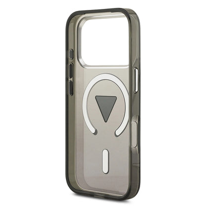 MagSafe Case for Apple iPhone 17 Pro Max, Guess, IML Gradient Triangle Logo, Black Silver