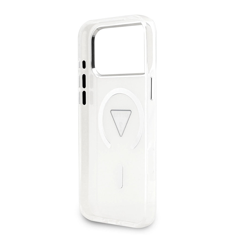 MagSafe Case for Apple iPhone 17 Pro Max, Guess, IML Gradient Triangle Logo, Transparent