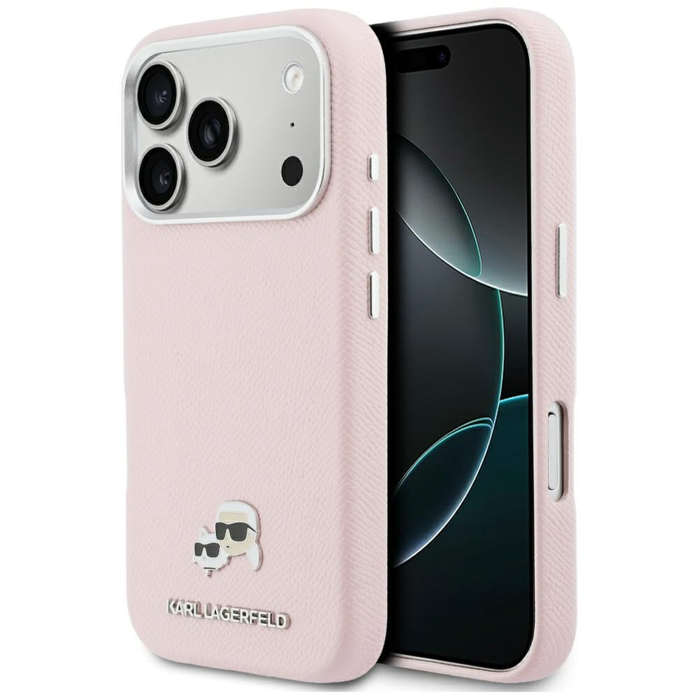 MagSafe Case for Apple iPhone 17 Pro Max, Karl Lagerfeld, Karl & Choupette Head's Pin, Pink