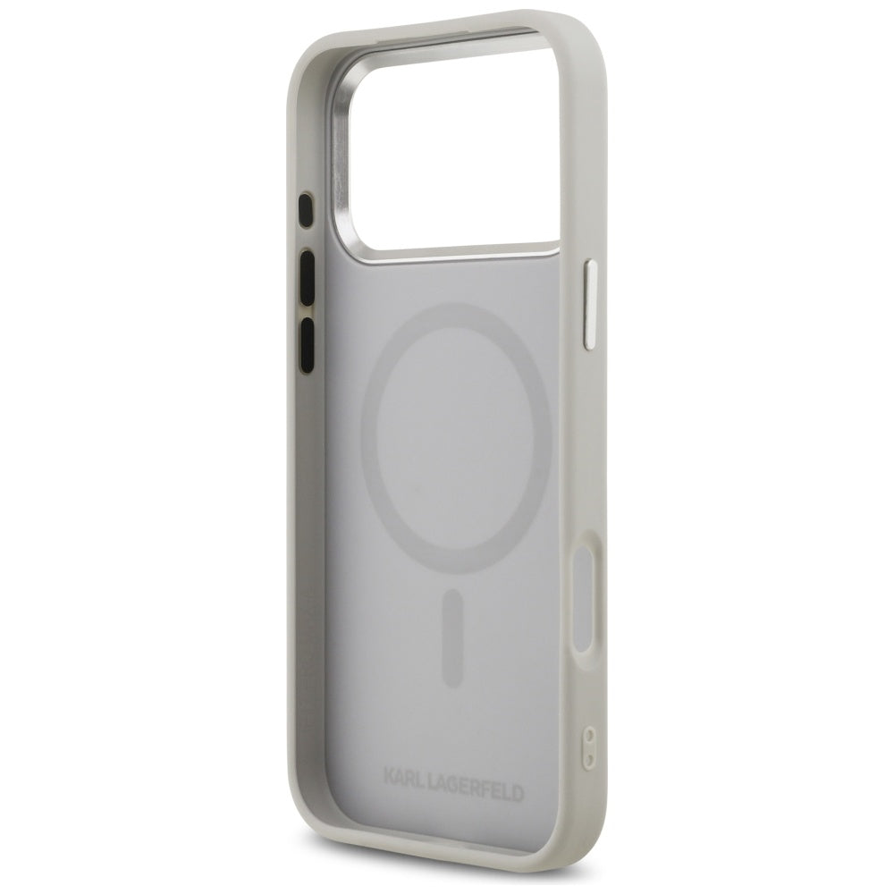 MagSafe Case for Apple iPhone 17 Pro Max, Karl Lagerfeld, Karl & Choupette Pins, Grey