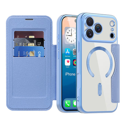 MagSafe Case for Apple iPhone 17 Pro Max, Techsuit, SmartMag Book, Blue