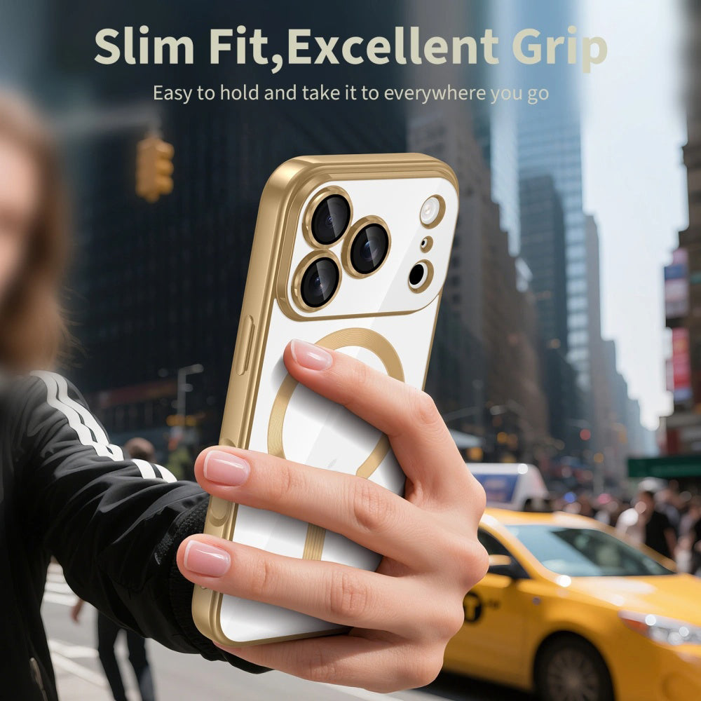 MagSafe Case for Apple iPhone 17 Pro, Techsuit, Luxury Crystal, Silver