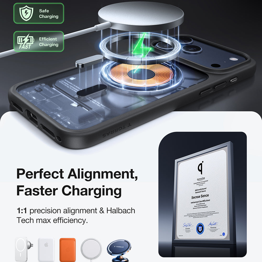 MagSafe Case for Apple iPhone 17 Pro, Torras, Guardian, Black