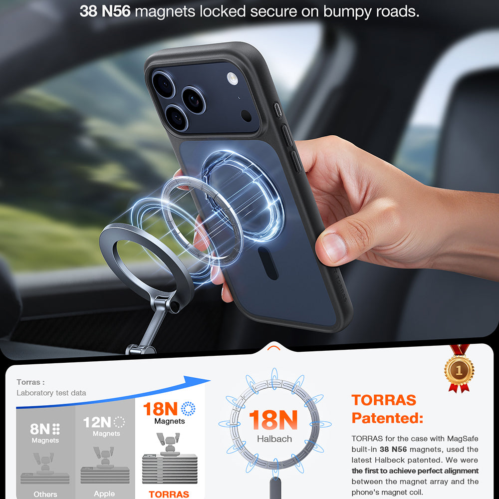 MagSafe Case for Apple iPhone 17 Pro, Torras, Guardian, Black