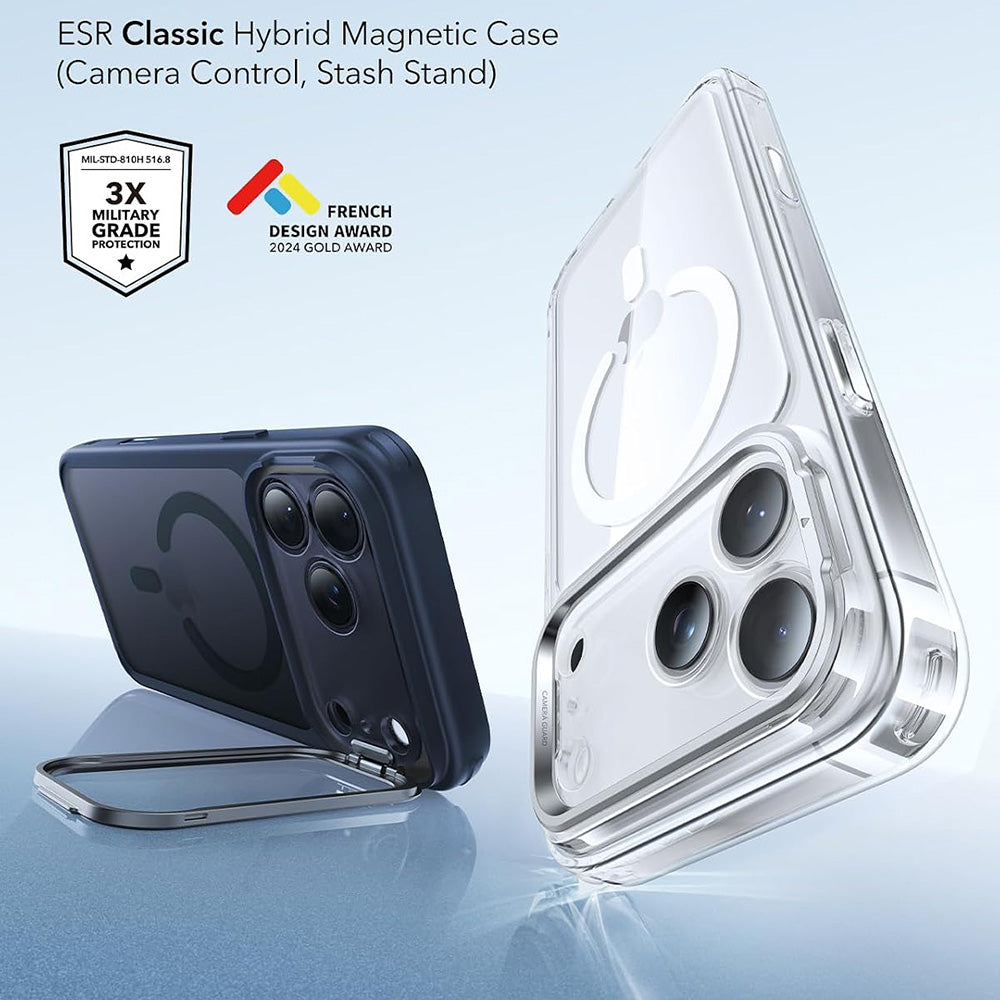 MagSafe Case for Apple iPhone 18 Pro / 17 Pro, ESR, Classic Hybrid Kickstand, Satin Blue