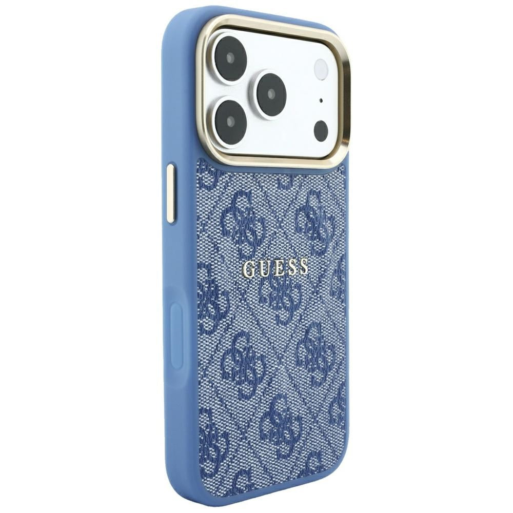 MagSafe Case for Apple iPhone 18 Pro / 17 Pro, Guess, 4G Embossed Classic, Blue