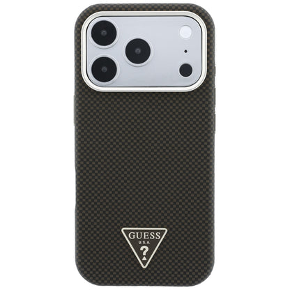 MagSafe Case for Apple iPhone 18 Pro / 17 Pro, Guess, Kevlar Triangle Logo, Brown