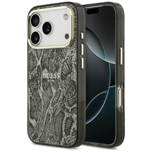 MagSafe Case for Apple iPhone 18 Pro / 17 Pro, Guess, Python Pattern, Black