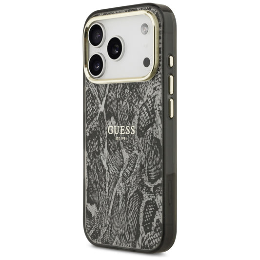 MagSafe Case for Apple iPhone 18 Pro / 17 Pro, Guess, Python Pattern, Black