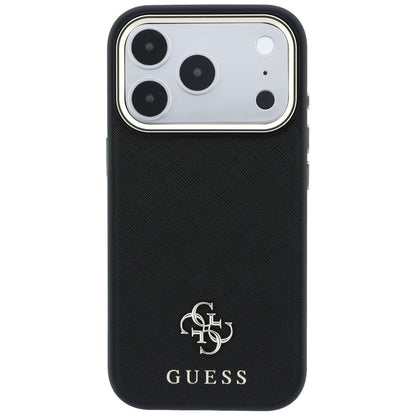 MagSafe Case for Apple iPhone 18 Pro / 17 Pro, Guess, Saffiano Small 4G Classic, Black