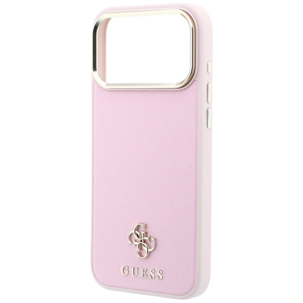 MagSafe Case for Apple iPhone 18 Pro / 17 Pro, Guess, Saffiano Small 4G Classic, Pink