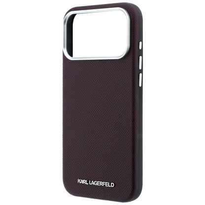 MagSafe Case for Apple iPhone 18 Pro / 17 Pro, Karl Lagerfeld, Grained Elongated Logo, Burgundy