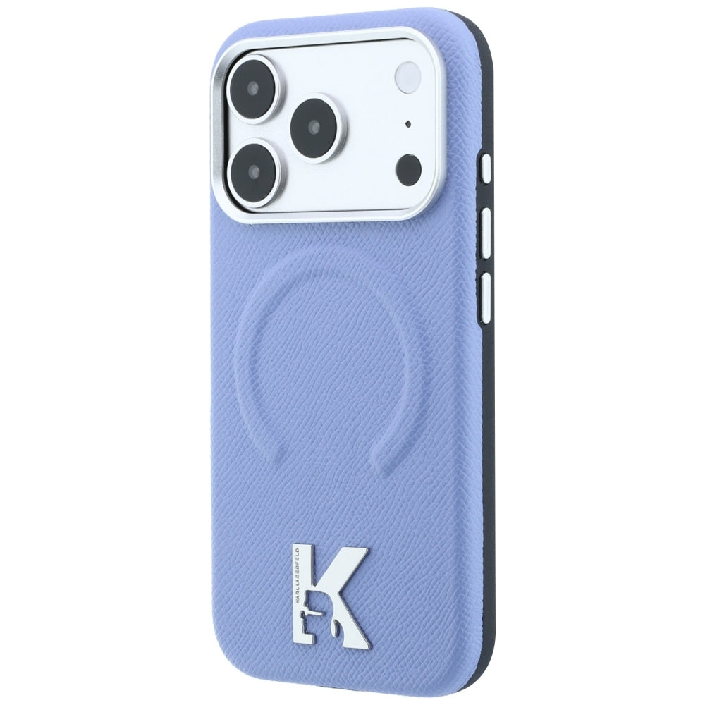 MagSafe Case for Apple iPhone 18 Pro / 17 Pro, Karl Lagerfeld, Grained Embossed Ring, Blue