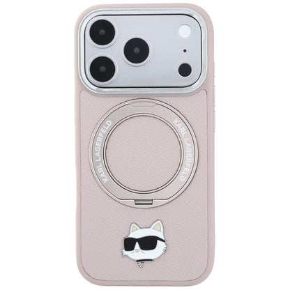 MagSafe Case for Apple iPhone 18 Pro / 17 Pro, Karl Lagerfeld, Ring Stand 360 Choupette Pin, Pink