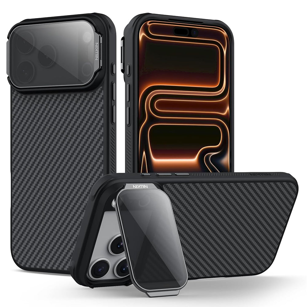 MagSafe Case for Apple iPhone 18 Pro / 17 Pro, Nillkin, CarboProp with Transparent Black Lens Cover, Black