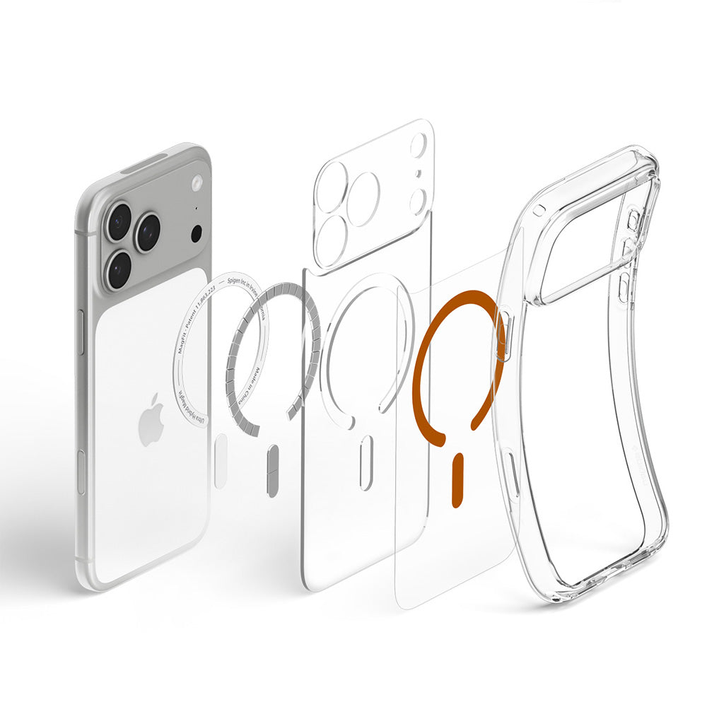 MagSafe Case for Apple iPhone 18 Pro / 17 Pro, Spigen, Ultra Hybrid, Transparent Orange ACS12159