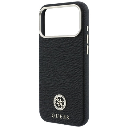 MagSafe Case for Apple iPhone 18 Pro Max / 17 Pro Max, Guess, Grained Round Strass Logo, Black