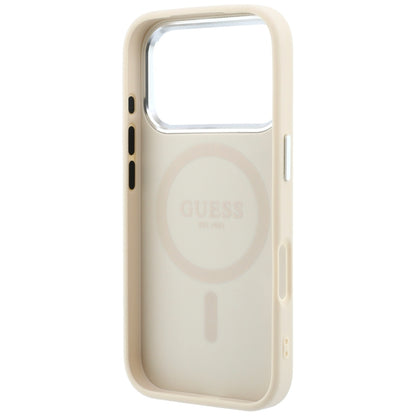 MagSafe Case for Apple iPhone 18 Pro Max / 17 Pro Max, Guess, Grained Triangle Logo, Beige