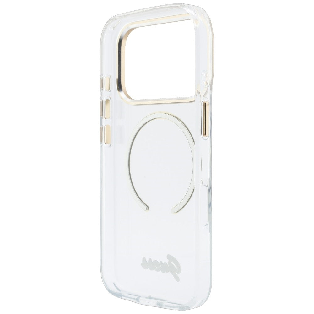 MagSafe Case for Apple iPhone 18 Pro Max / 17 Pro Max, Guess, IML Script Metal, Transparent