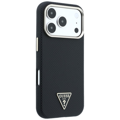 MagSafe Case for Apple iPhone 18 Pro Max / 17 Pro Max, Guess, Kevlar Triangle Logo, Black