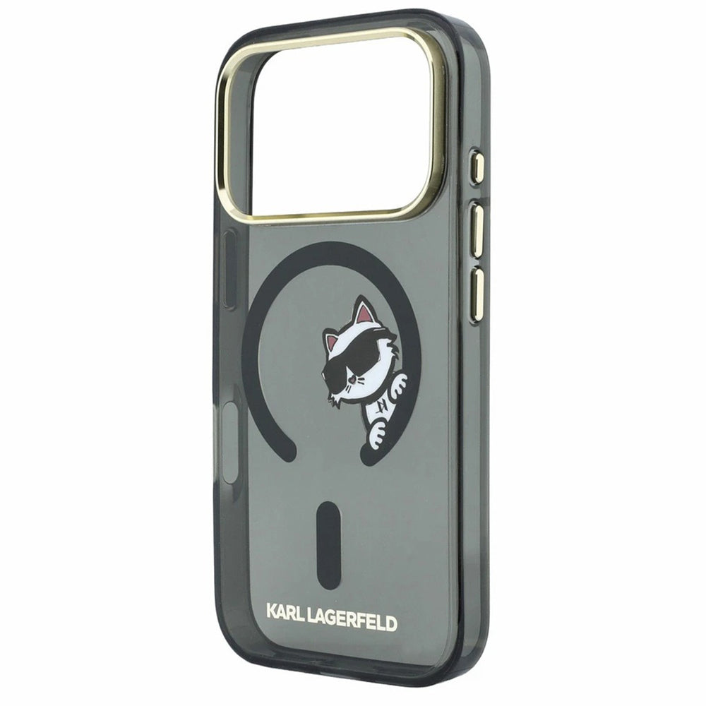 MagSafe Case for Apple iPhone 18 Pro Max / 17 Pro Max, Karl Lagerfeld, IML Peekaboo Print and Metal Frame, Black