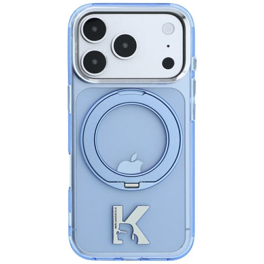 MagSafe Case for Apple iPhone 18 Pro Max / 17 Pro Max, Karl Lagerfeld, IML Ring Stand Kameo Metal, Blue