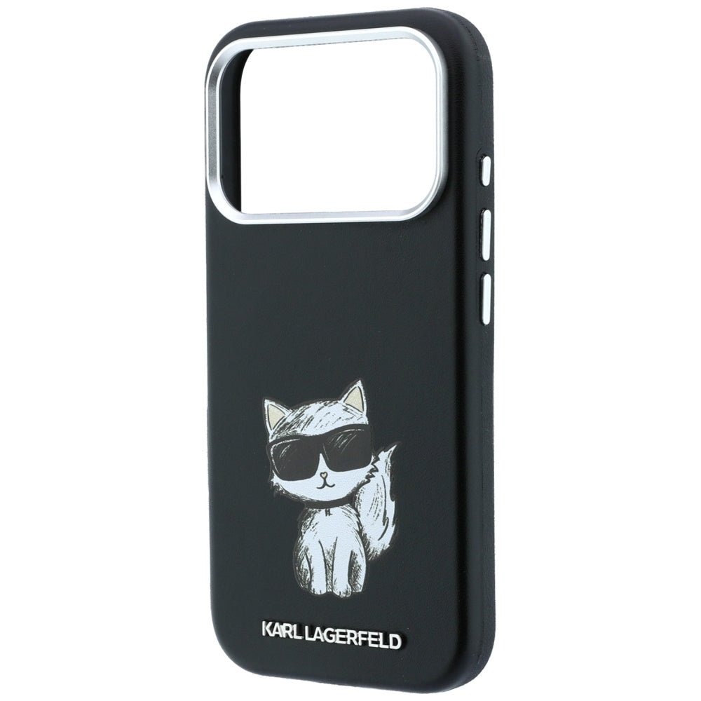 MagSafe Case for Apple iPhone 18 Pro Max / 17 Pro Max, Karl Lagerfeld, Smooth Choupette Sketch, Black