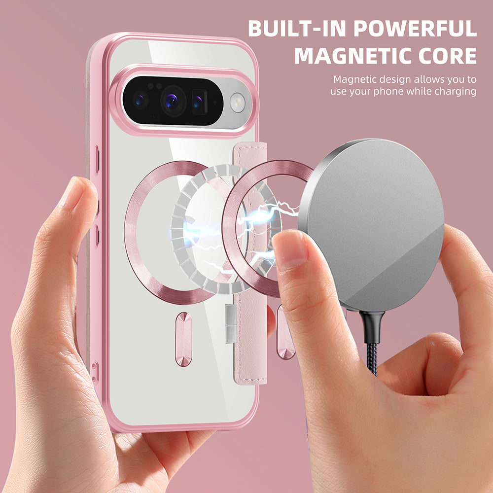 MagSafe Case for Google Pixel 10 Pro / 10, Techsuit, SmartMag Book, Pink