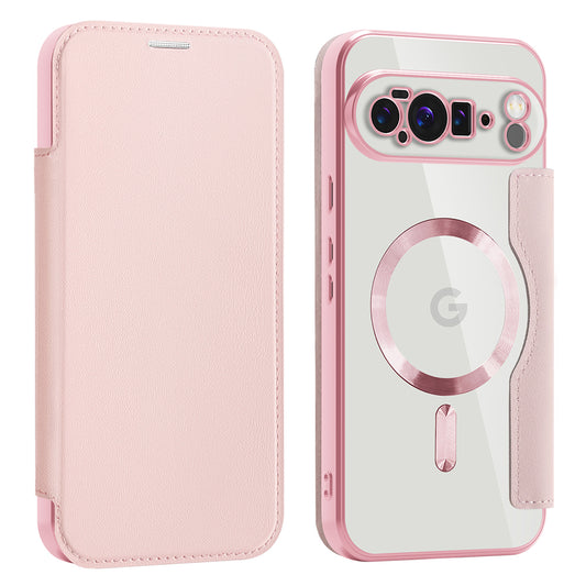 MagSafe Case for Google Pixel 10 Pro XL, Techsuit, SmartMag Book, Pink
