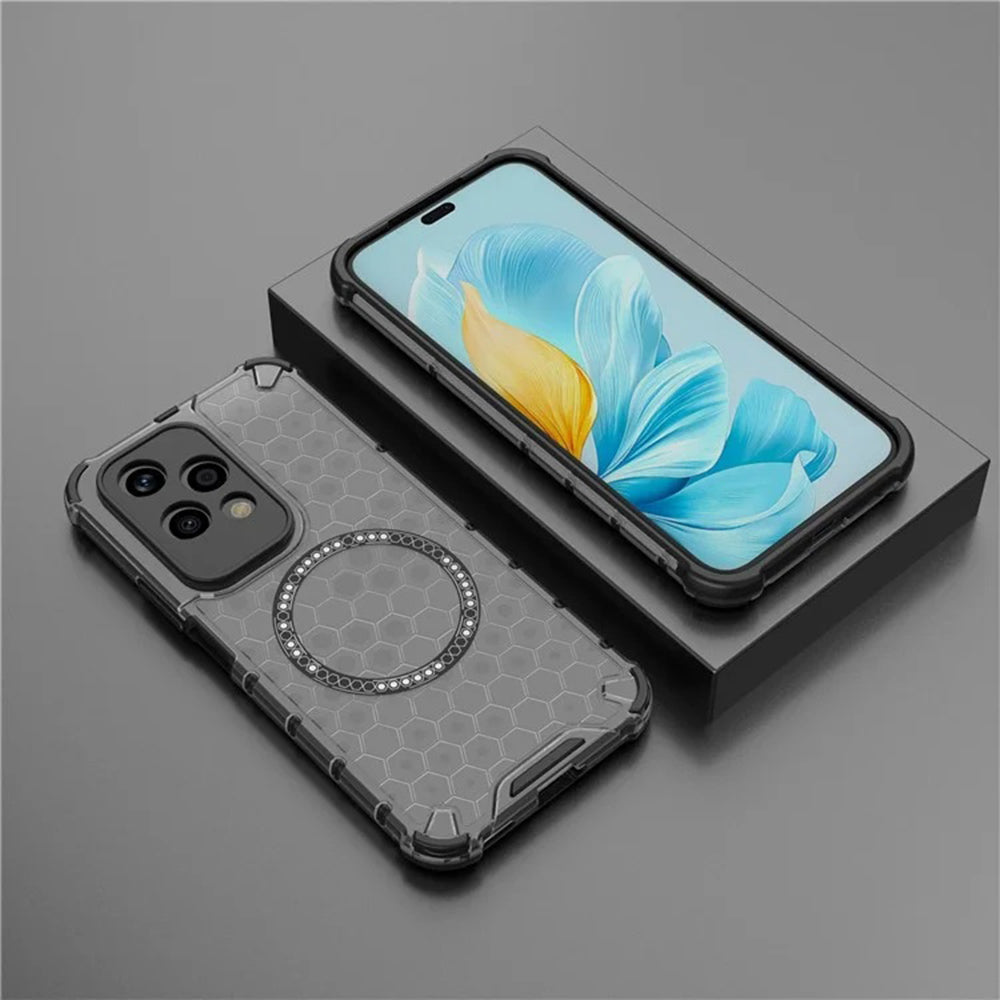 MagSafe Case for Honor 200 Lite, Techsuit, HoneyComb Shield, Black
