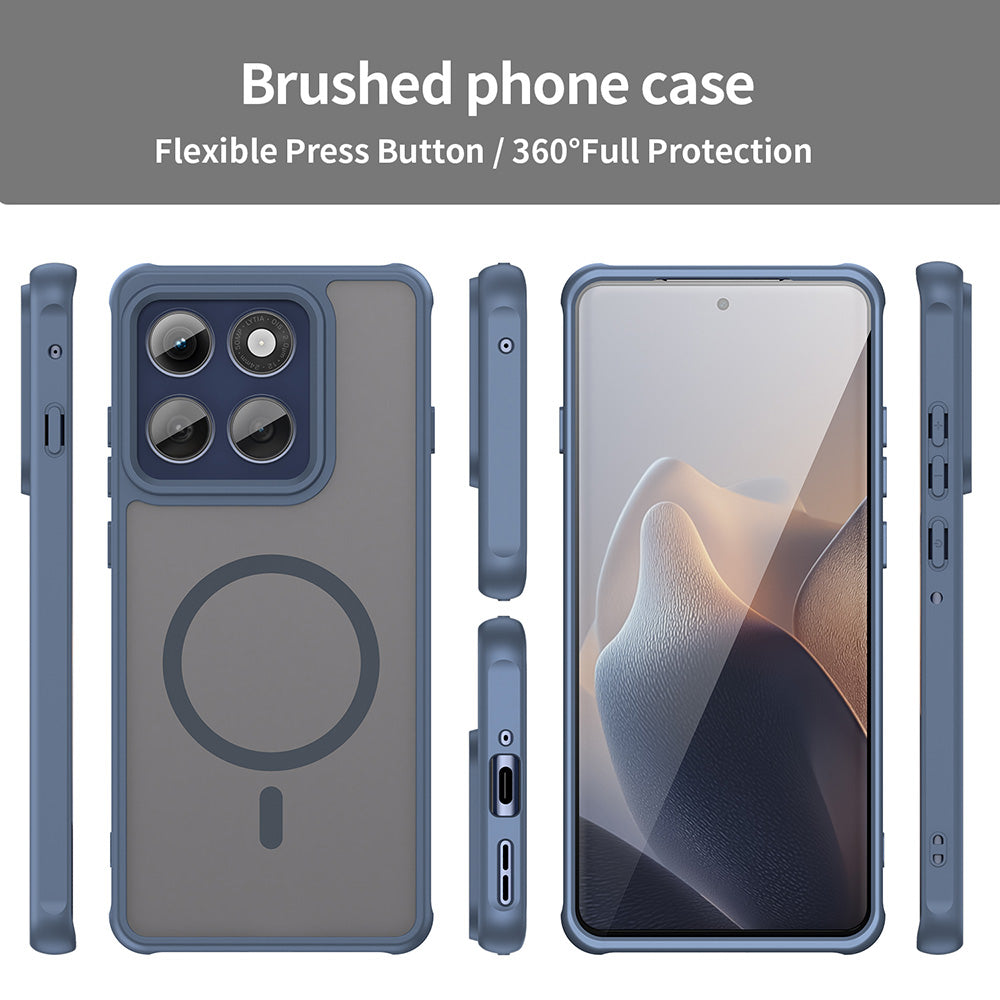 MagSafe Case for Motorola Edge 60 Pro, Techsuit, HaloFrost II (Big Lens Hole), Navy Blue