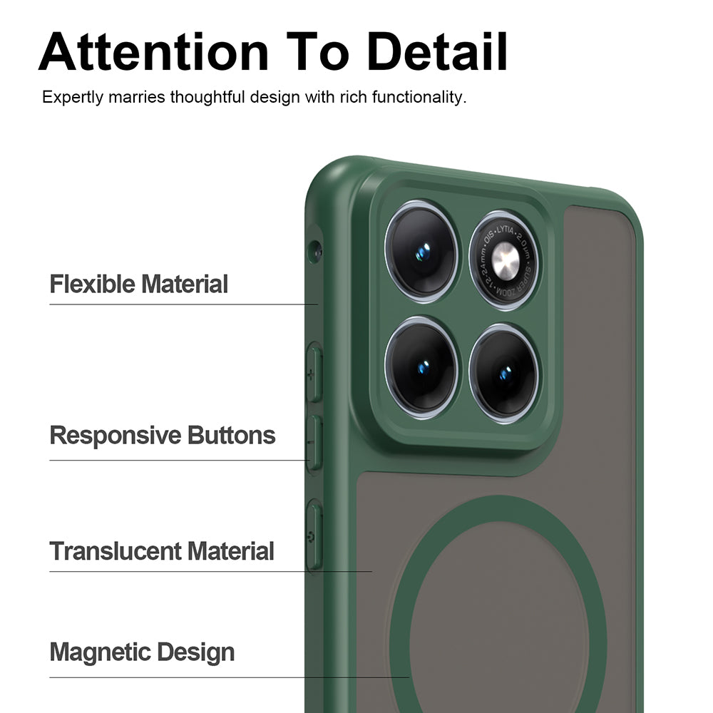 MagSafe Case for Motorola Edge 70 Fusion, Techsuit, HaloFrost II, Green