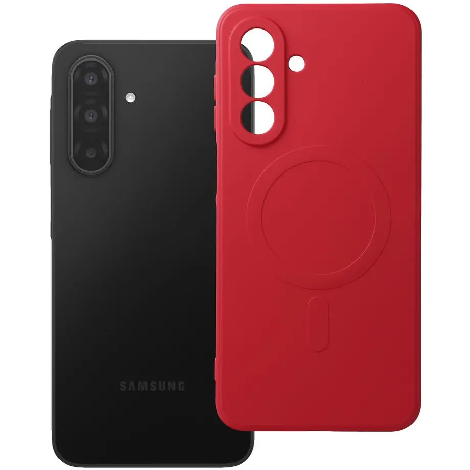 MagSafe Case for Samsung Galaxy A18 5G A186 / A18 4G A185 / A17 4G A175 / A17 5G A176, OEM, Silicone Mag, Red