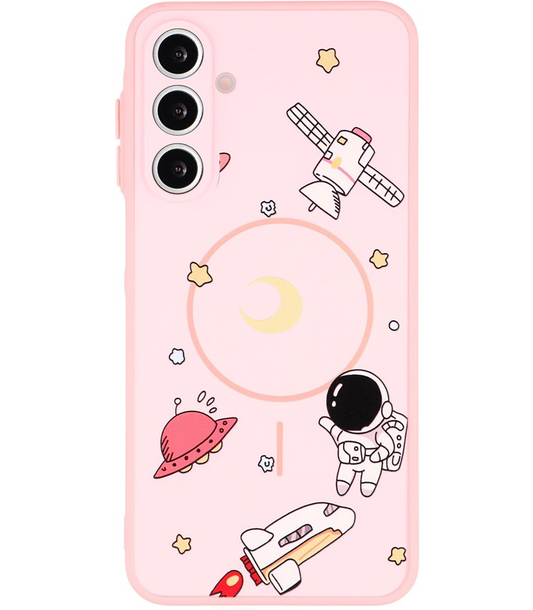 MagSafe Case for Samsung Galaxy S26 Ultra S948, OEM, Cartoon Astronaut, Pink