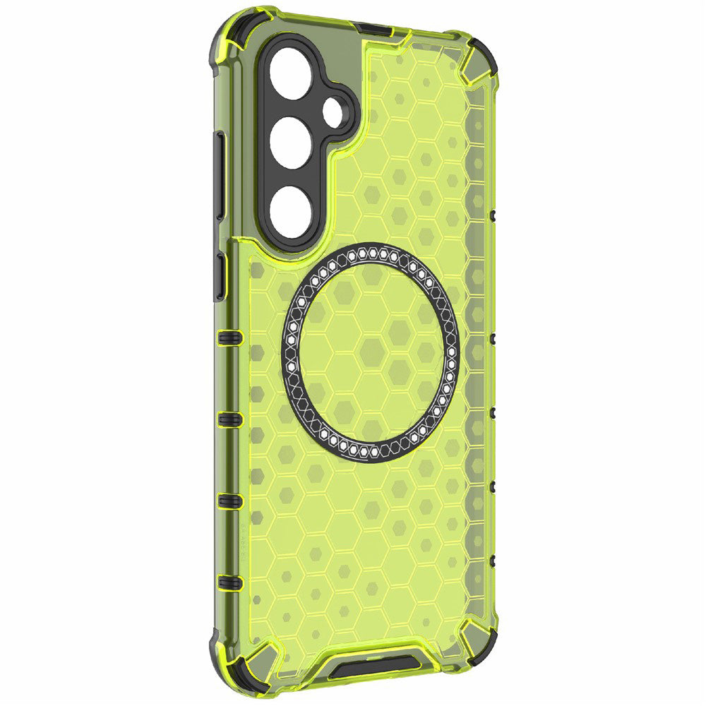 MagSafe Case for Samsung Galaxy S25 S931, Techsuit, HoneyComb Shield, Green