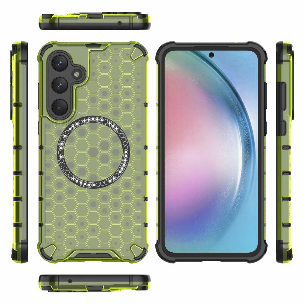 MagSafe Case for Samsung Galaxy S25 S931, Techsuit, HoneyComb Shield, Green