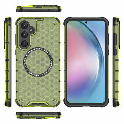 MagSafe Case for Samsung Galaxy S25 S931, Techsuit, HoneyComb Shield, Green
