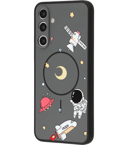 MagSafe Case for Samsung Galaxy A16 5G A166 / A16 4G A165, OEM, Cartoon Astronaut, Black