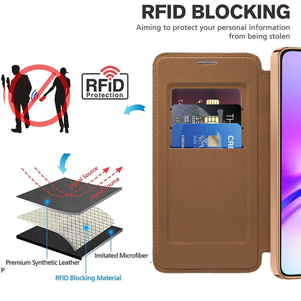 MagSafe Case for Samsung Galaxy A05 A055, Techsuit, SmartMag Book, Brown