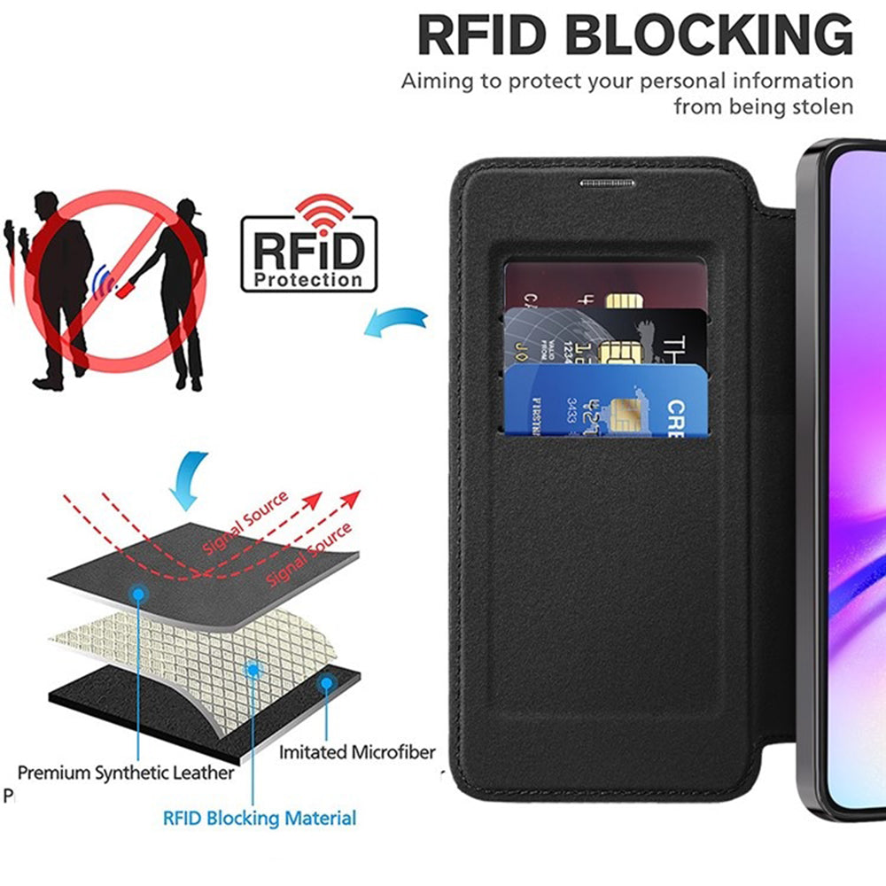 MagSafe Case for Samsung Galaxy A05 A055, Techsuit, SmartMag Book, Black