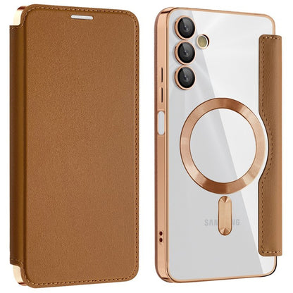 MagSafe Case for Samsung Galaxy A05s A057, Techsuit, SmartMag Book, Brown