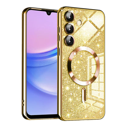 MagSafe Case for Samsung Galaxy A15 5G A156 / A15 A155, Techsuit, Luxury Glitter, Gold