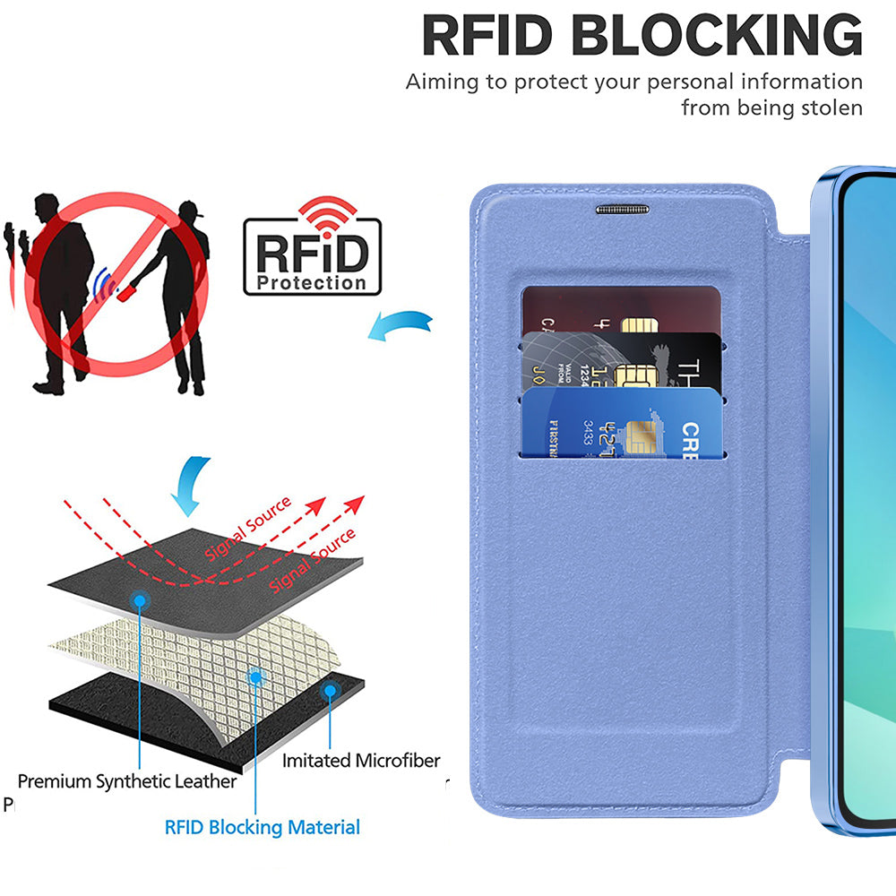 MagSafe Case for Samsung Galaxy A16 5G A166 / A16 4G A165, Techsuit, SmartMag Book, Blue