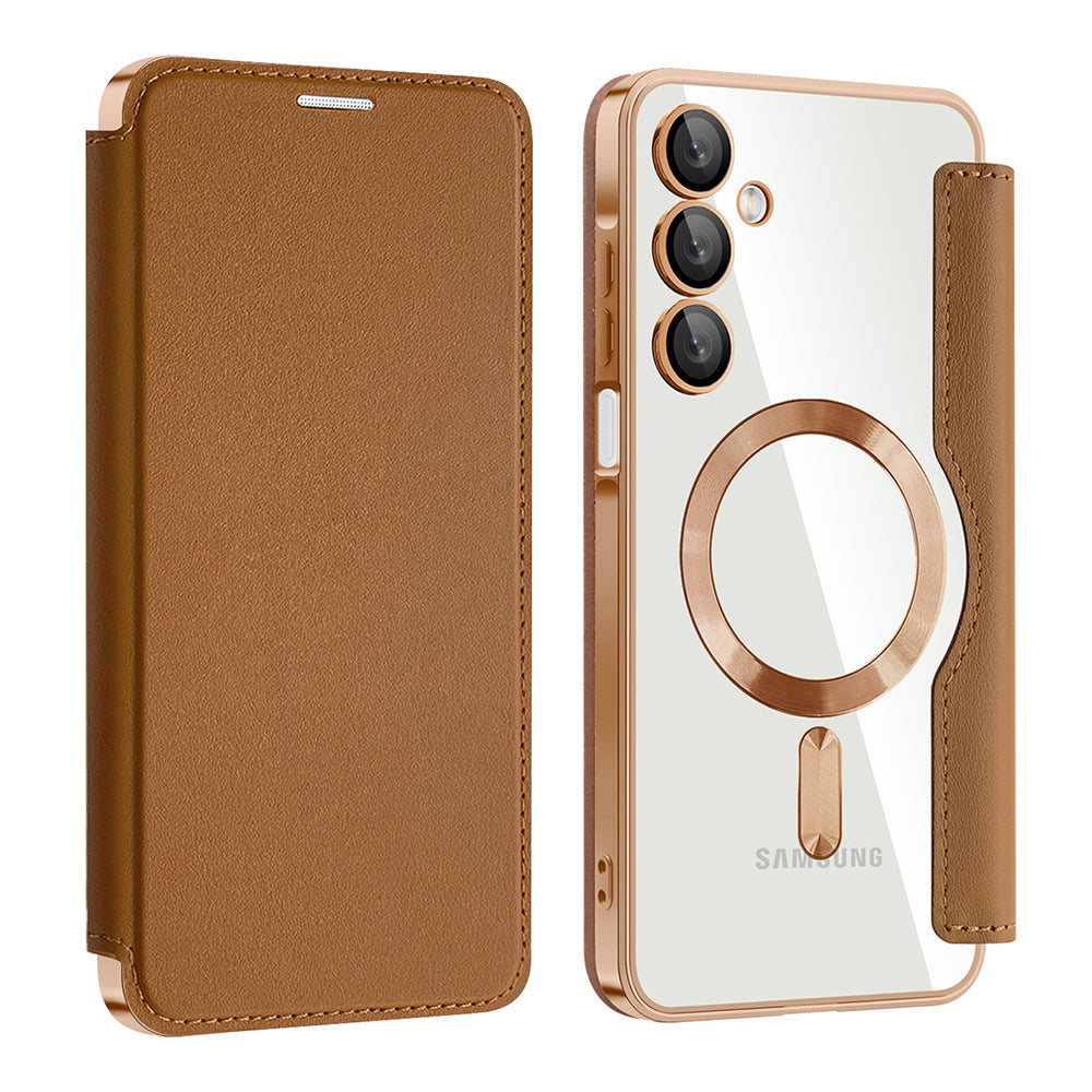 MagSafe Case for Samsung Galaxy A16 5G A166 / A16 4G A165, Techsuit, SmartMag Book, Brown