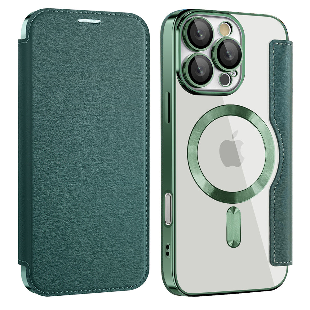MagSafe Case for Samsung Galaxy A17 5G, Techsuit, SmartMag Book, Green