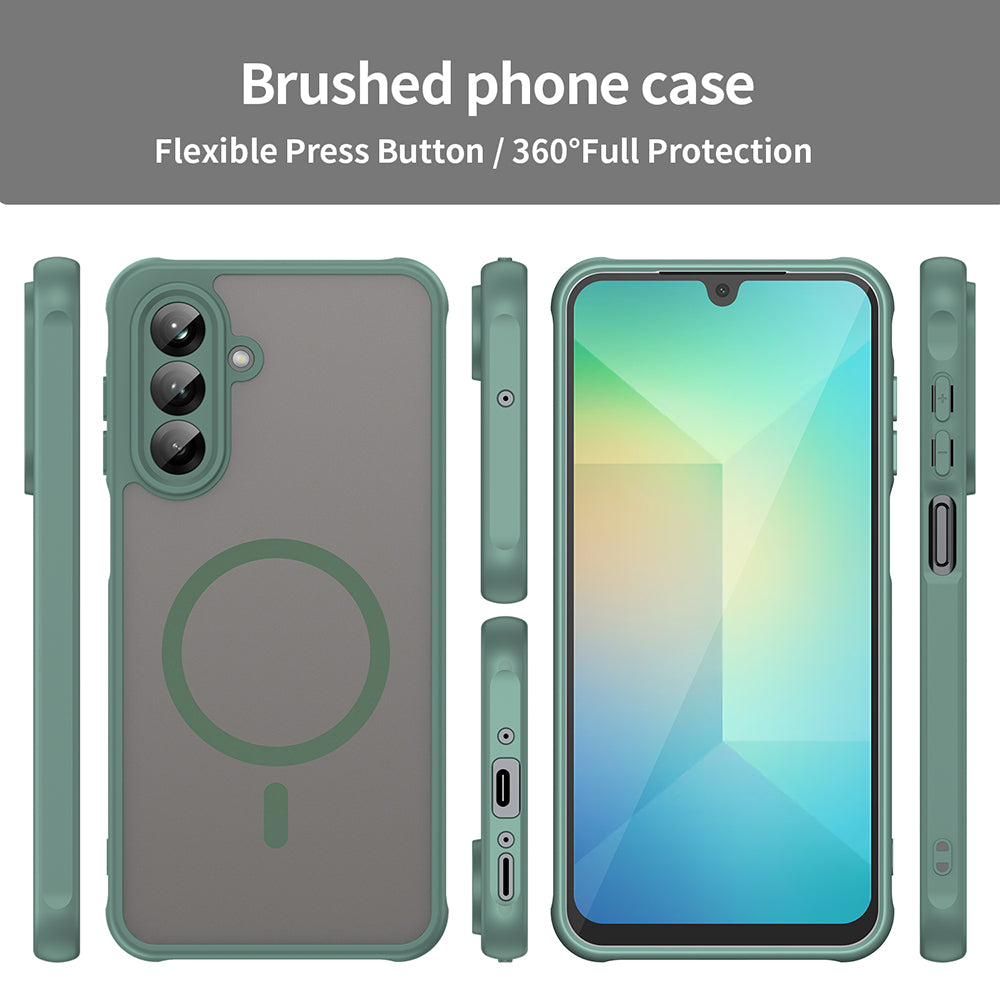 MagSafe Case for Samsung Galaxy A26 A266, Techsuit, HaloFrost II, Green