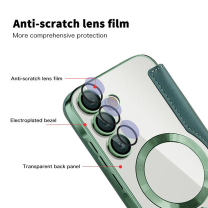 MagSafe Case for Samsung Galaxy A35 5G A356, Techsuit, SmartMag Book, Green