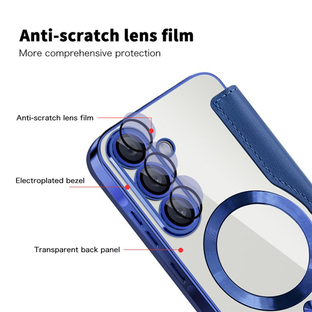 MagSafe Case for Samsung Galaxy A36 A366, Techsuit, SmartMag Book, Blue
