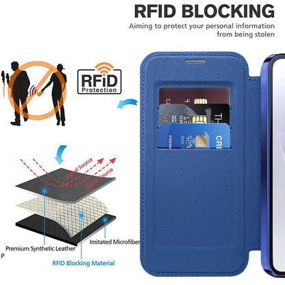 MagSafe Case for Samsung Galaxy A36 A366, Techsuit, SmartMag Book, Blue