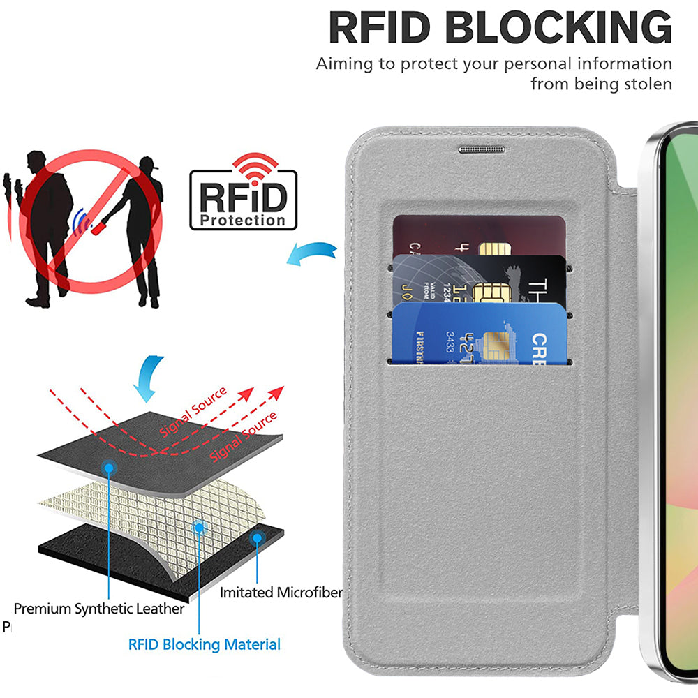 MagSafe Case for Samsung Galaxy A37 5G, Techsuit, SmartMag Book, Gray